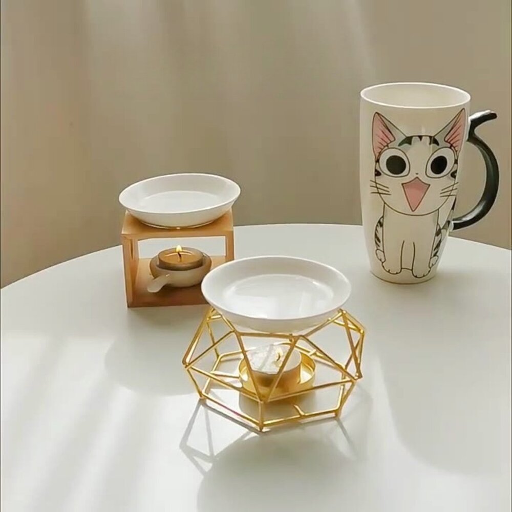 Gold Iron Aromatherapy Candle Holder Aromatherapy Lamp Essential Oil Candle Lamp